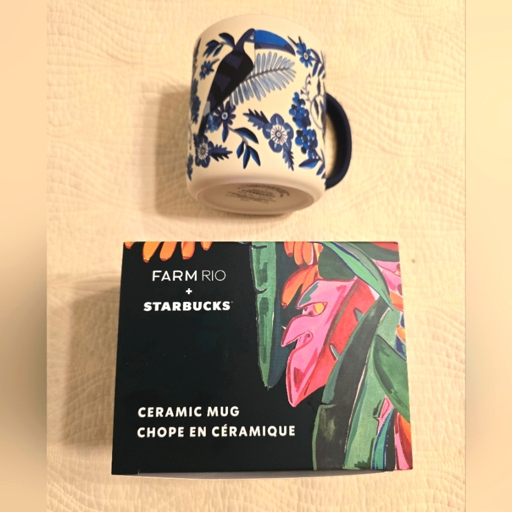 NIB Starbucks X Farm Rio Limited Edition Collab Mug, Lenco Azulejo